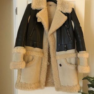 COACH Shearling Moto Leather Jacket